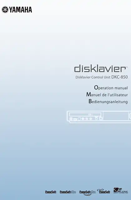 yamaha雅马哈Disklavier Control Unit DKC-850 Operation Manual